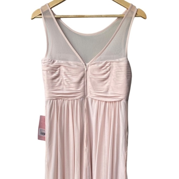NWT Birdy Grey Ryan Bridesmaid Mesh Formal Evening Maxi Dress Pale Pink Blush - Picture 9 of 13